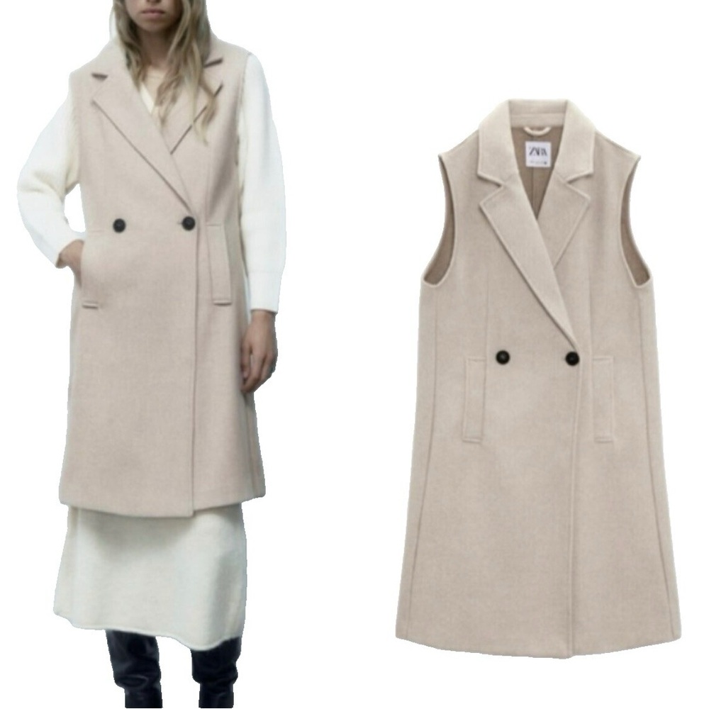 SOLD*** Zara Cream Double-Breasted Vest